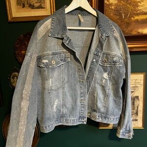 Denim Jacket with Distressed Details